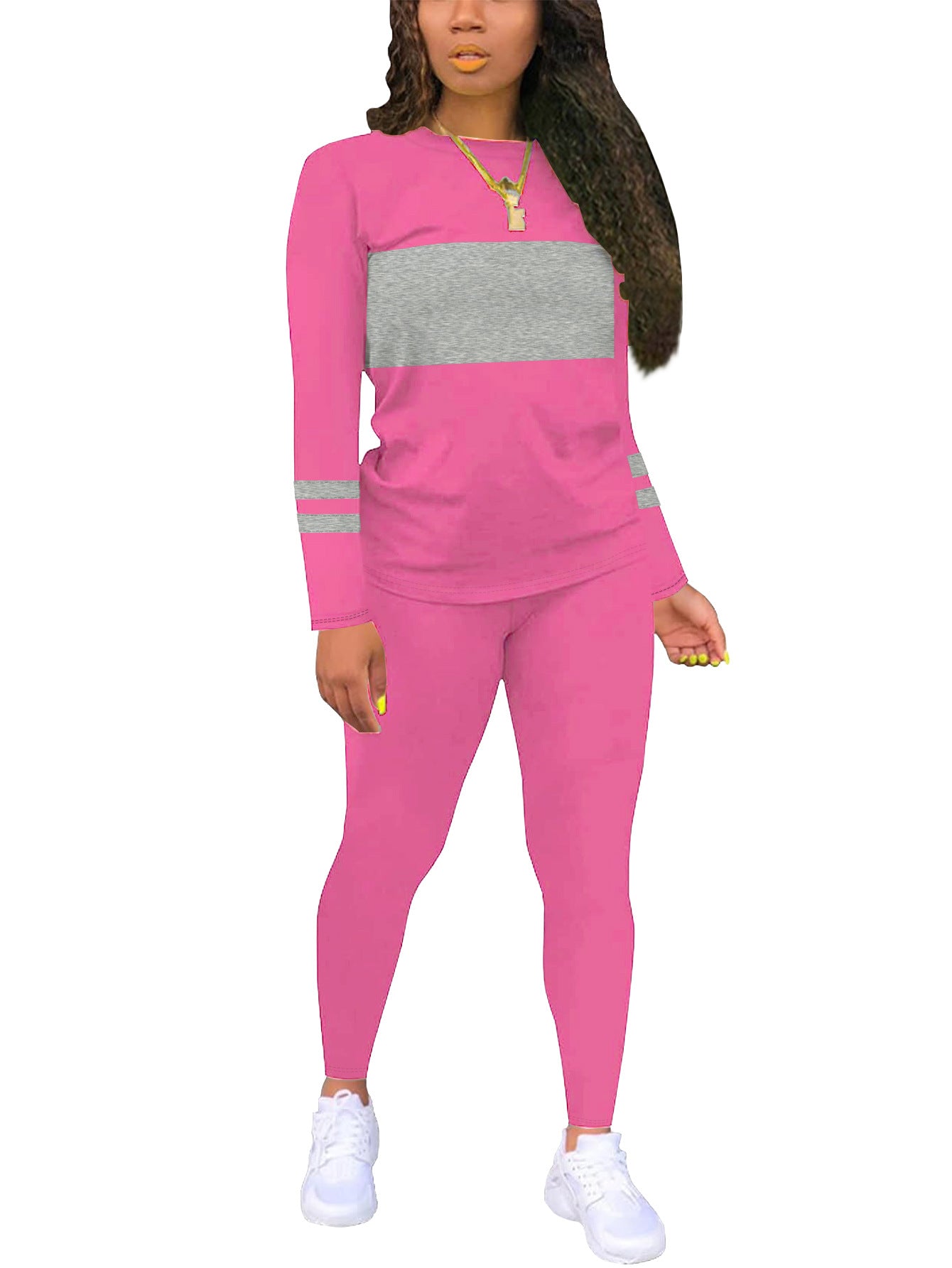 Women's Matching Round Neck Long Sleeve With Tight Suits