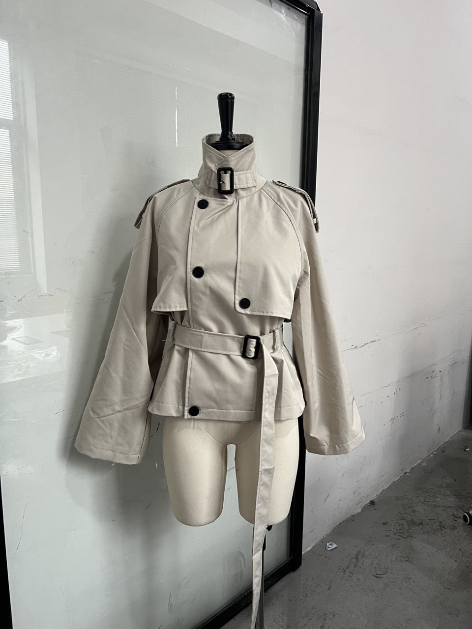 Female British Style Autumn Solid Color Coats