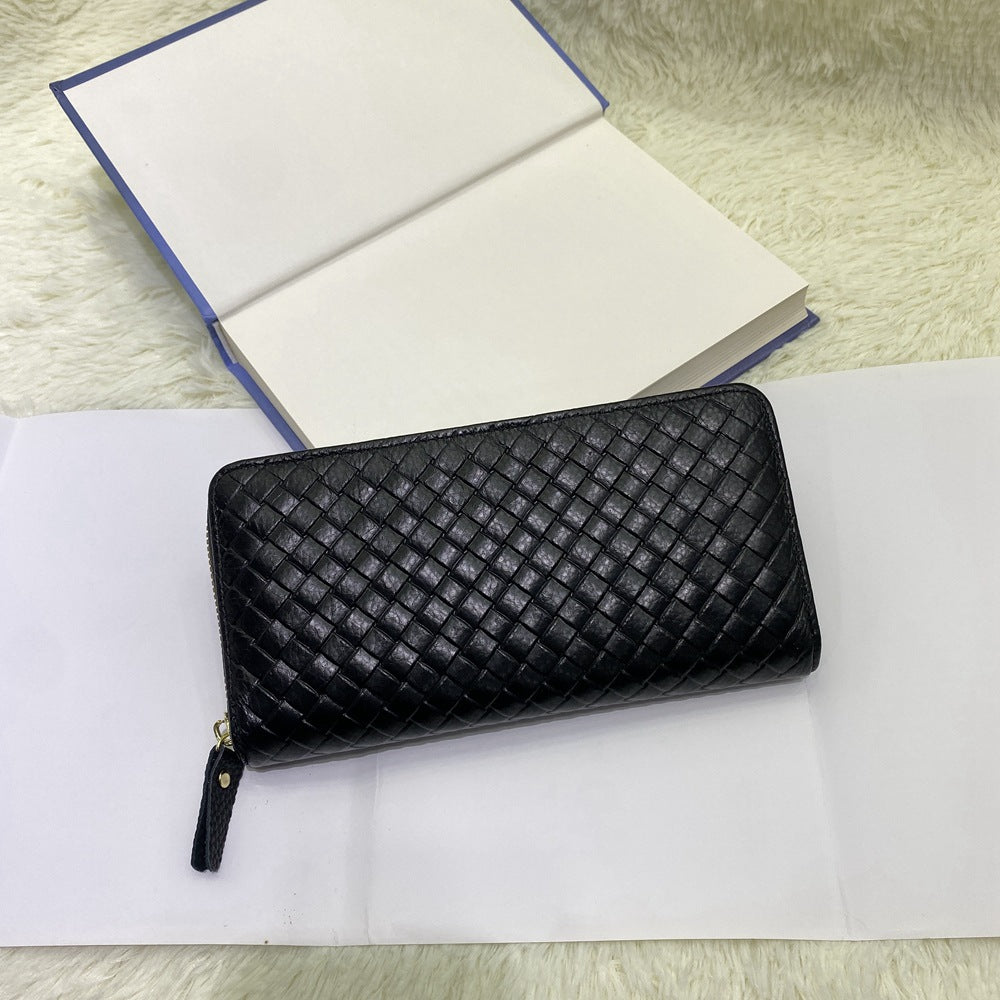 Women's Long Classic Embossed Top Layer Cattlehide Leather Ladies Wallets