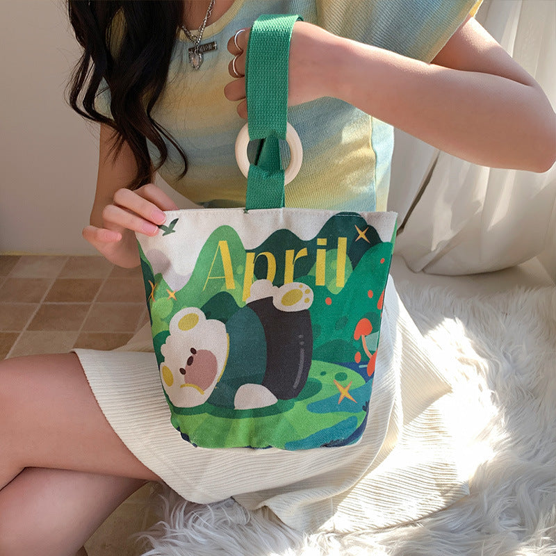 Korean Style Commuter Canvas Cute Cloth Handbags