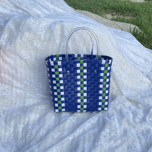 Women's Woven Large Capacity Straw Portable Vegetable Handbags