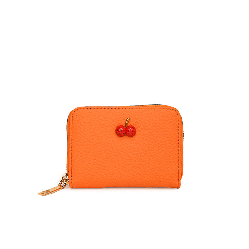 Women's Mini Short Simple Fashion Cherry Cute Card Holder