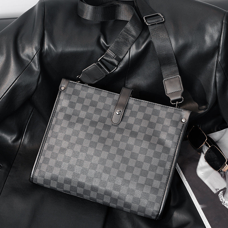 Men's Durable Classic Plaid Commuter Fashion Men's Shoulder Bags