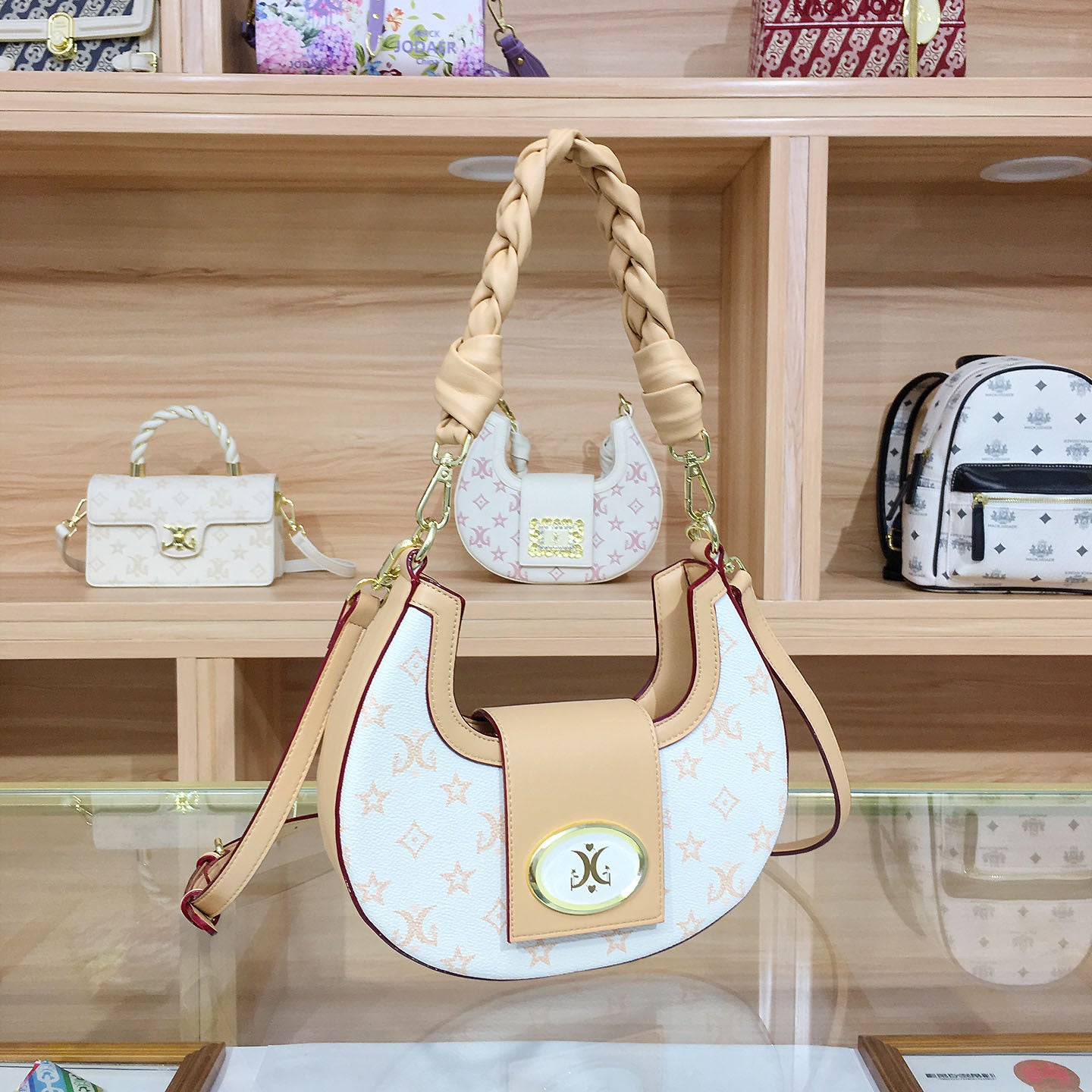 Twist Weave Crescent Autumn Niche Printed Armpit Bags