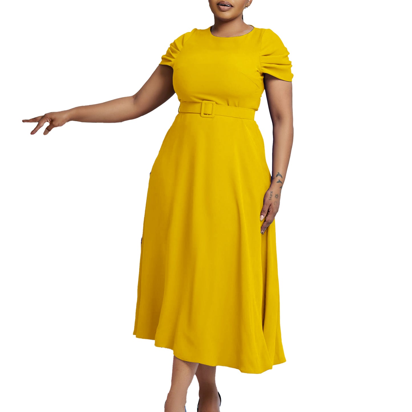 Women's Summer Fashion Temperament Elegant Sleeve Irregular Dress