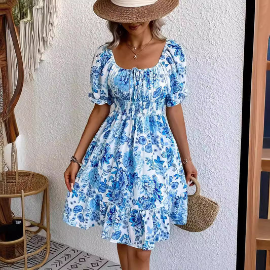 Printed Summer Vacation Casual Sleeve Square Shorts