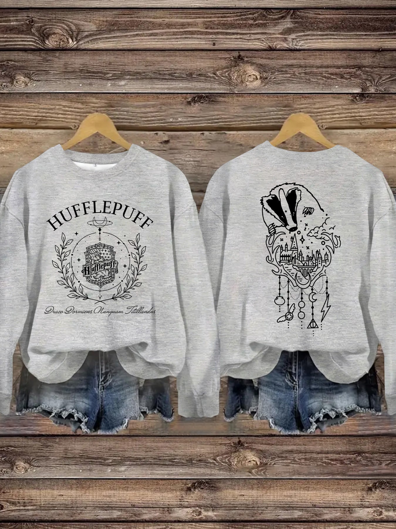 Printed Loose Base Long Sleeve Large Sweaters