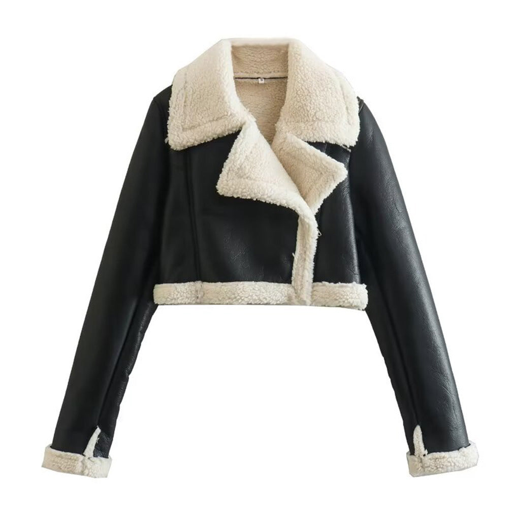 Women's Versatile Lapel Side Zipper Flight Jackets