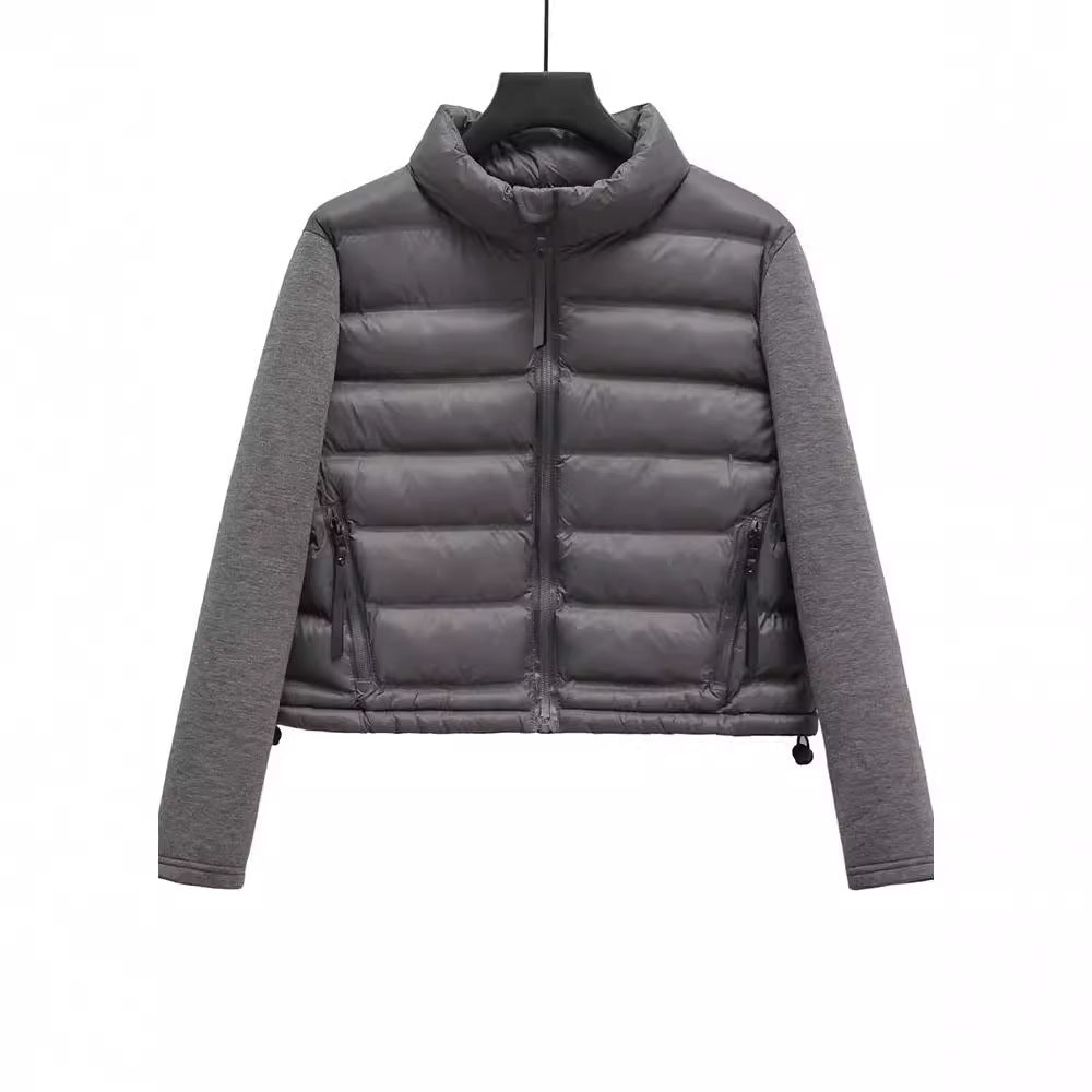 Women's Stand Collar Stitching Cotton Lightweight Coats
