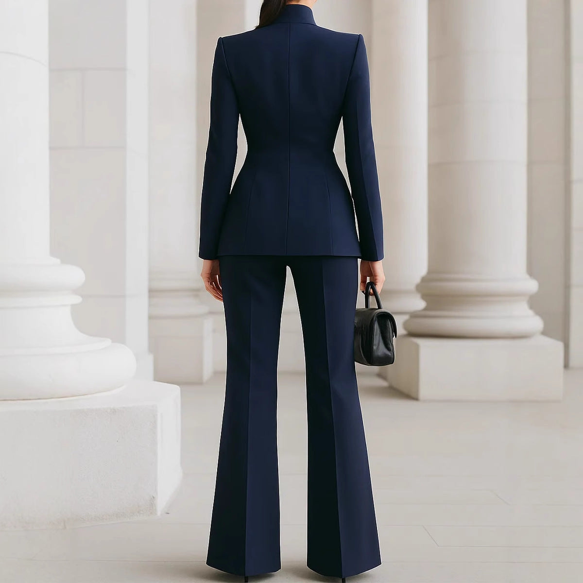 Women's Long-sleeved Solid Color Pocket One Button Small Suits