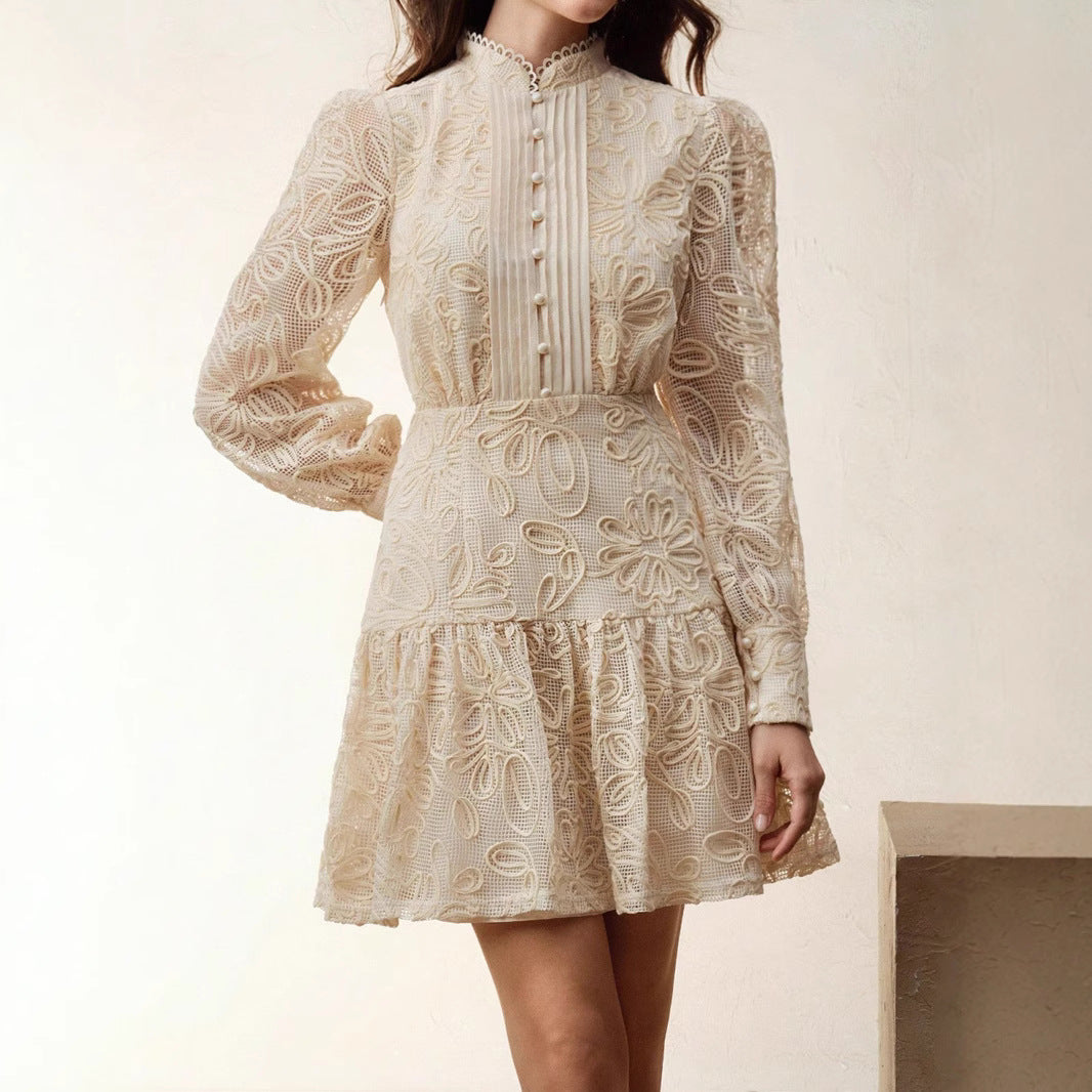 Women's Casual Elegant Lace Stitching Dress Dresses