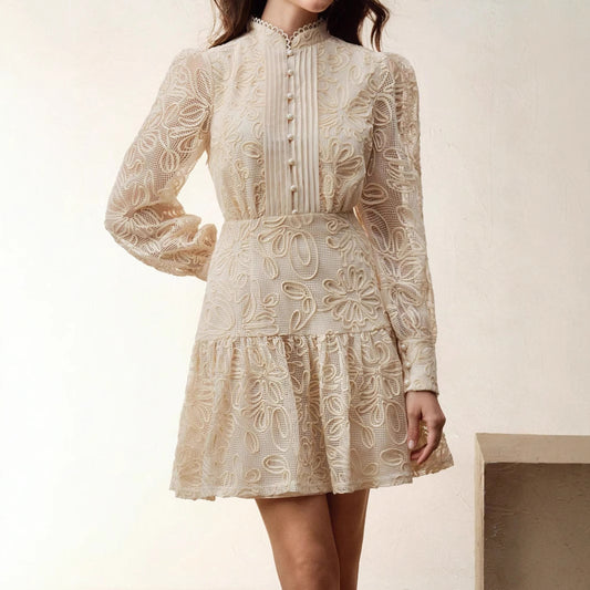 Women's Casual Elegant Lace Stitching Dress Dresses