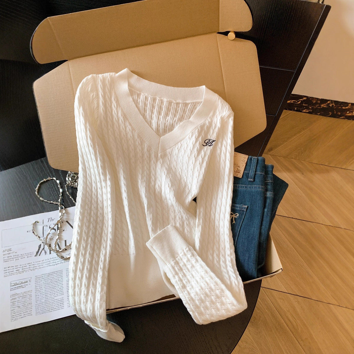 Autumn Figure Flattering Stretchy Underwear Base Sweaters