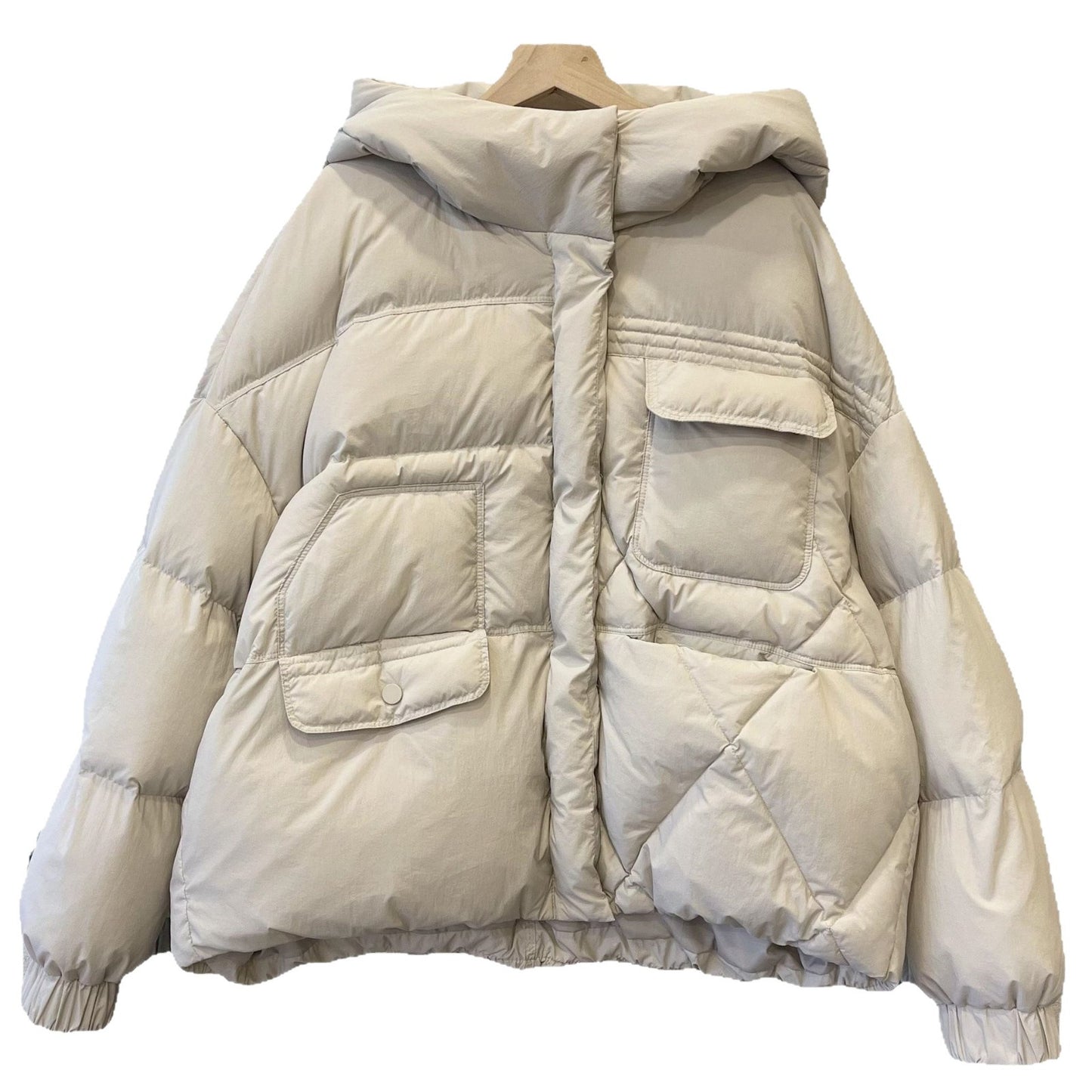 Women's Duck Down Loose Slimming Warm Hooded Korean Jackets