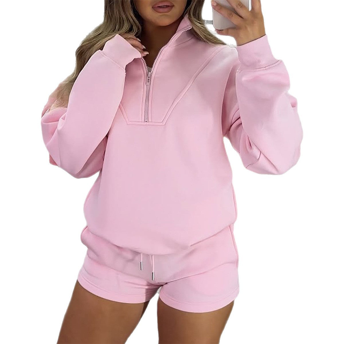 Cool Elegant Women's Zipper Fleece Two-piece Fashion Casual Suit