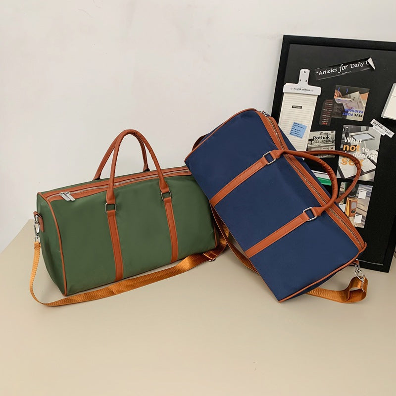 Women's Stitching Contrast Color Large Capacity Buggy Travel Bags