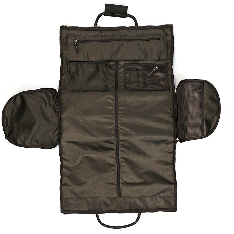 Men's Leather Inch Suit Genuine With Shoe Position Travel Bags