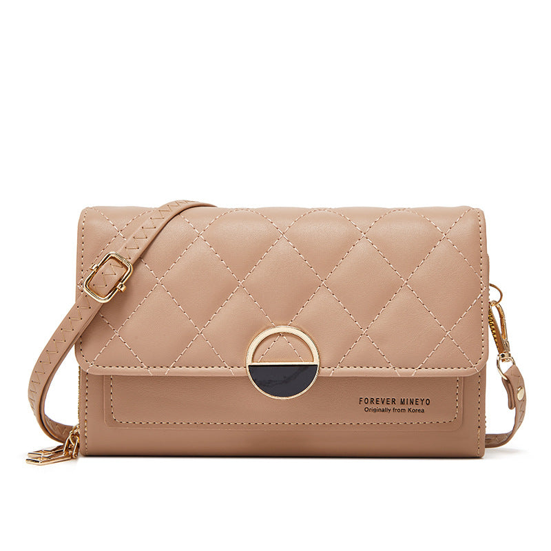 Women's Diamond Cell Fashion Embroidered Large Coin Purses