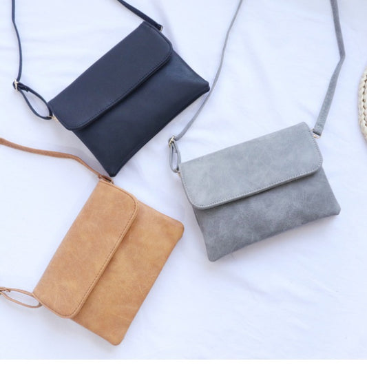 Women's Matte Leather Solid Color Mobile Horizontal Phone Bags