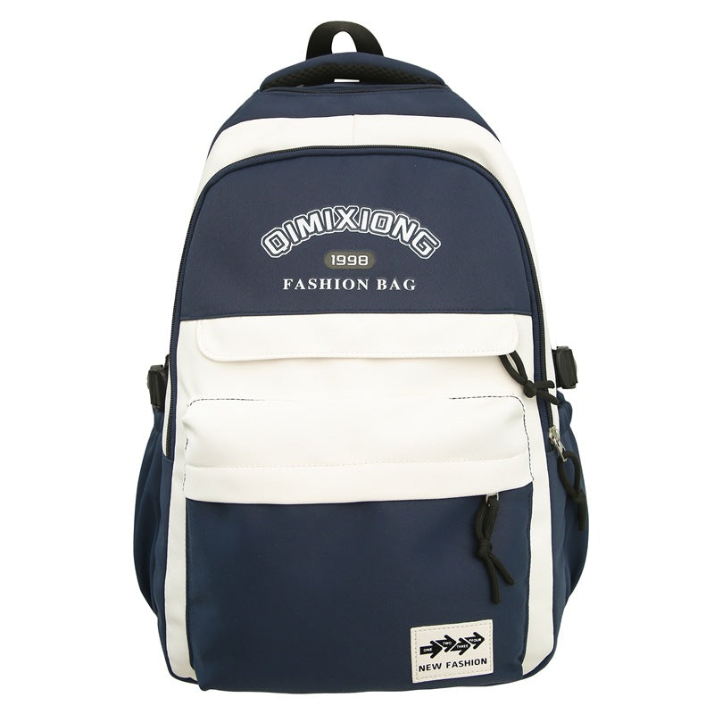 Capacity Boys Contrast Color Female Junior Middle School Students' Schoolbags