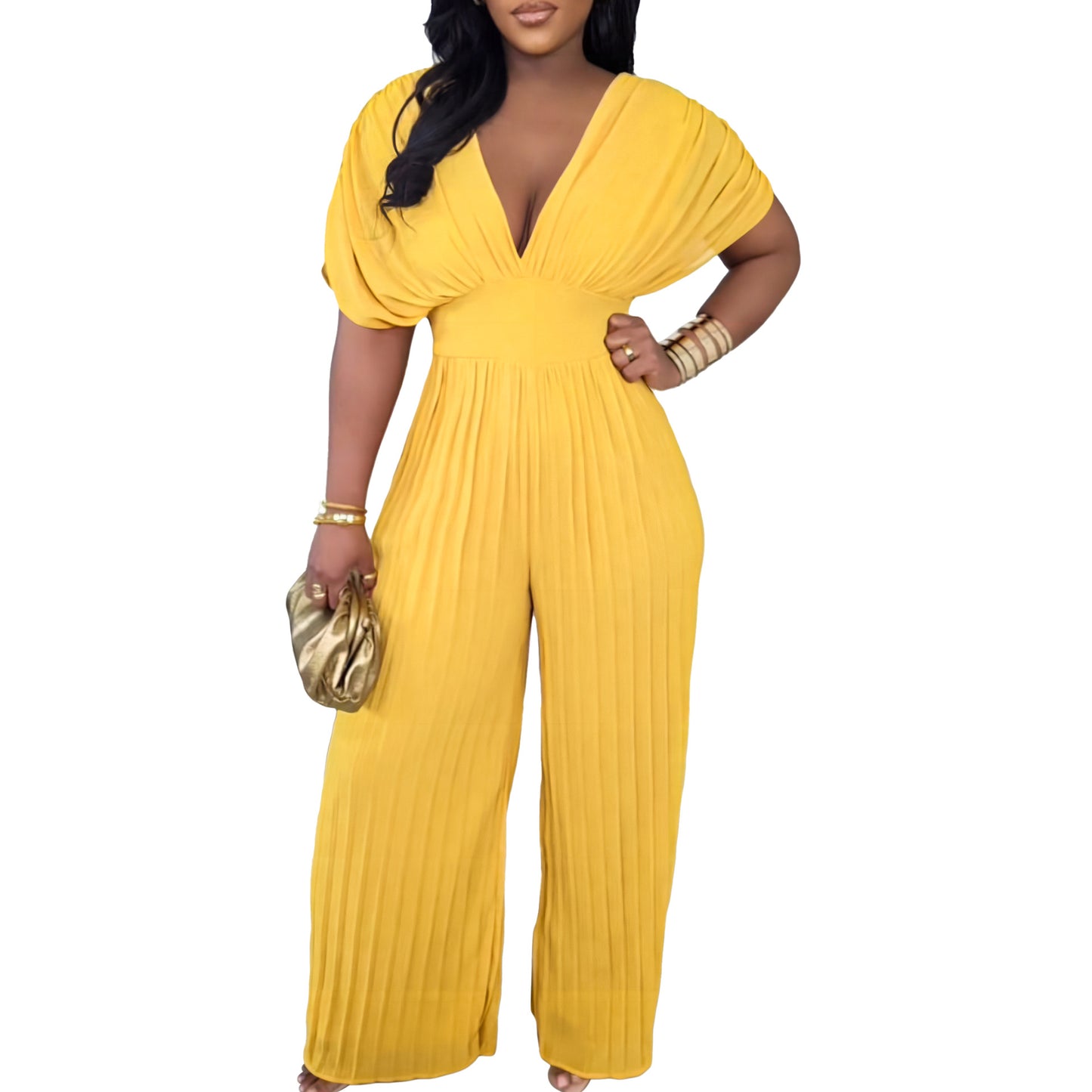Fashion High Waist Pure Color Sexy Jumpsuits