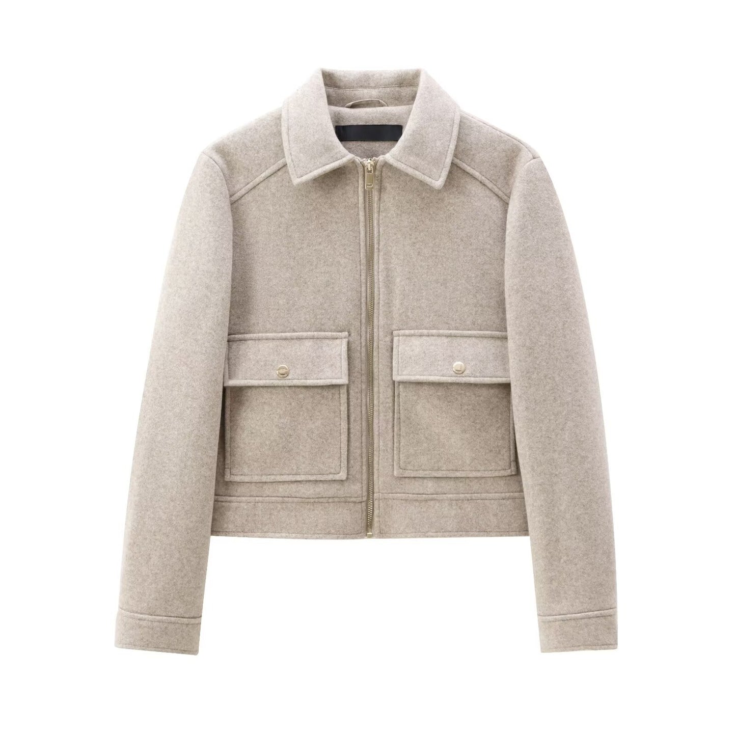 Women's Autumn Zipper Ornament Lapel Long-sleeved Baseball Jackets
