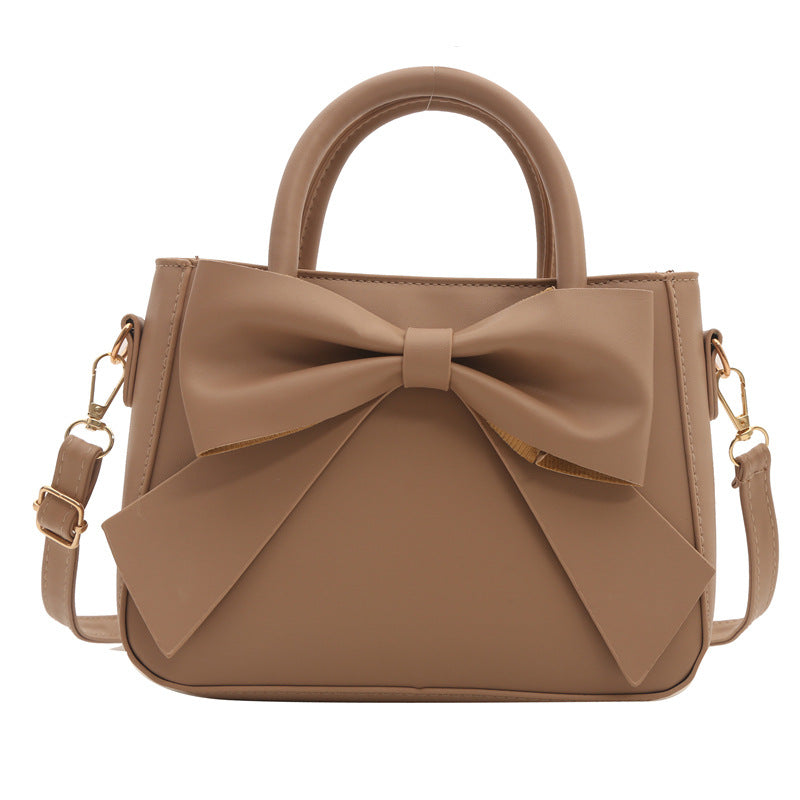 Women's Design Fashion Retro Bow Solid Color Shoulder Bags