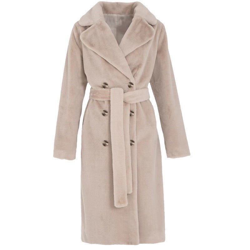 Women's Extended Faux Rabbit Belt Imitation Light Suits