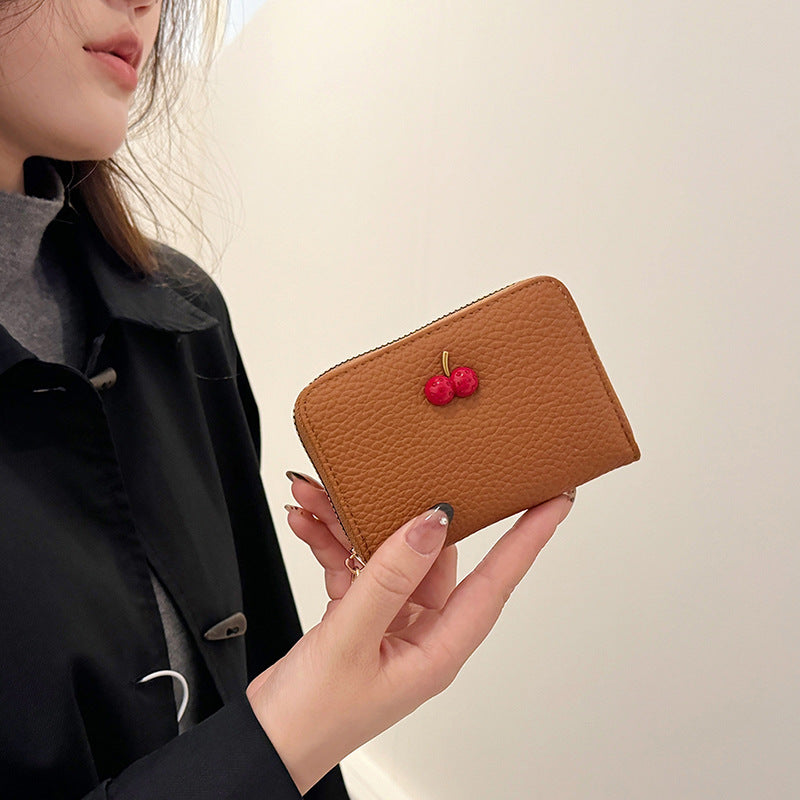 Women's Mini Short Simple Fashion Cherry Cute Card Holder