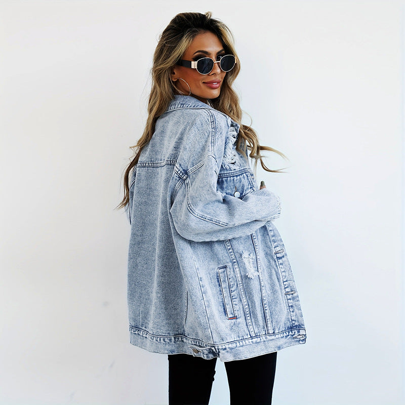 Women's Nice Design Sense Niche Tooling Ripped Coats