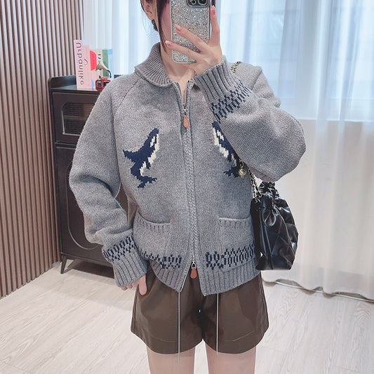 Women's Soft Lapel For Retro Lazy Style Knitwear