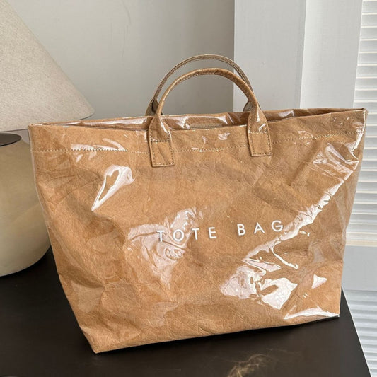 Women's Retro Commuter Large Capacity Kraft Paper Shoulder Bags