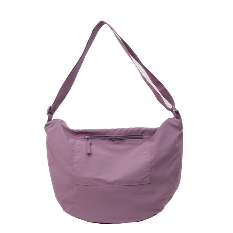 Women's Waterproof Nylon Cloth Solid Color Big Crossbody Bags
