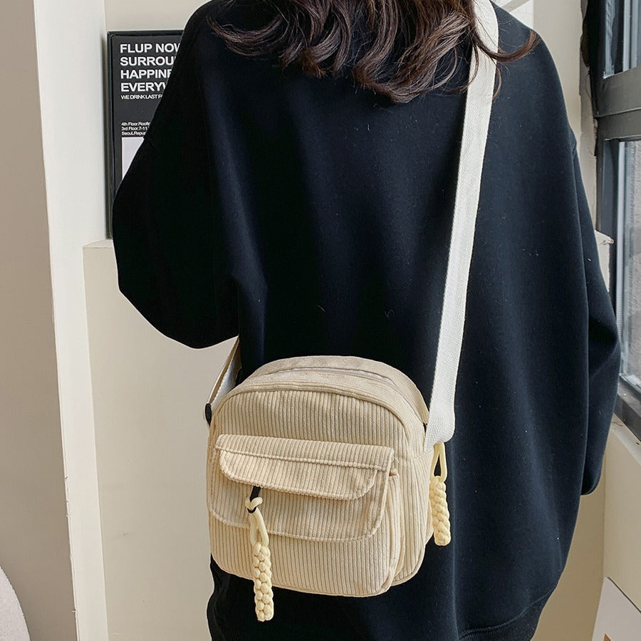 Women's Corduroy Spring Fashion Solid Color University Bags
