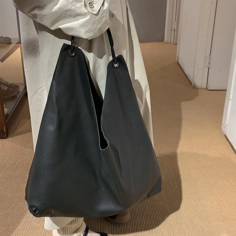 Cattlehide Leather Surface Large Capacity Commuter Armpit Bags