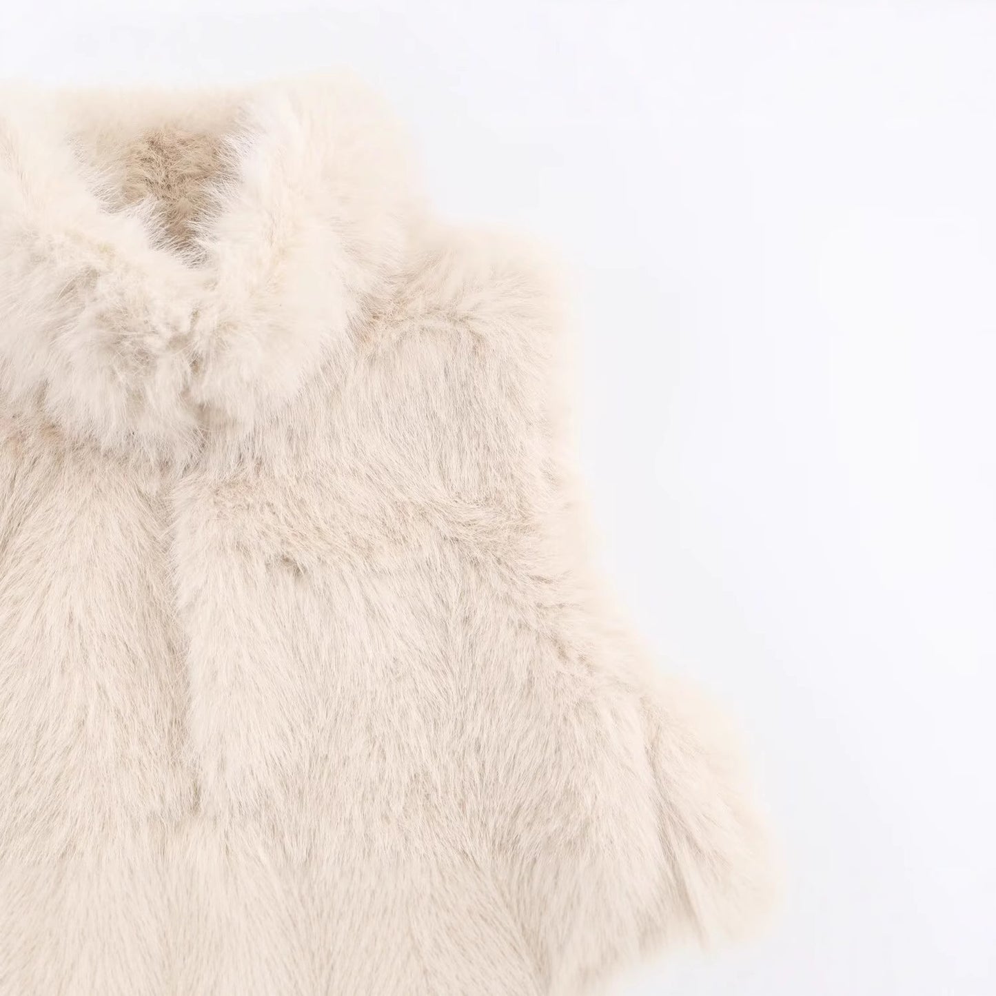Women's Versatile Stand Collar Artificial Fur Zipper Solid Vests