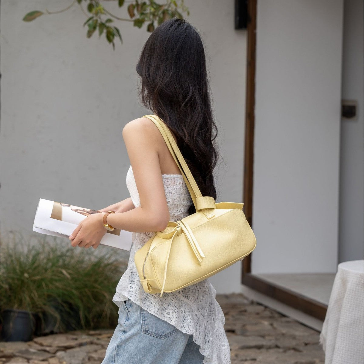 Women's Underarm Genuine Leather Commuter Boston Large Shoulder Bags