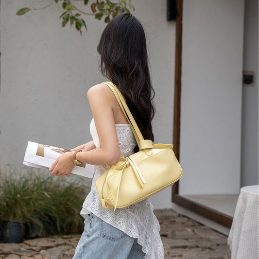 Women's Underarm Genuine Leather Commuter Boston Large Shoulder Bags