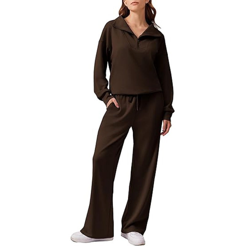 Women's Fashion Casual Set French Lapel Two-piece Suits
