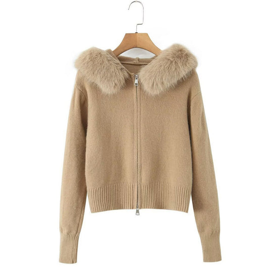 Women's Trendy Fashionable Casual Fur Collar Coats
