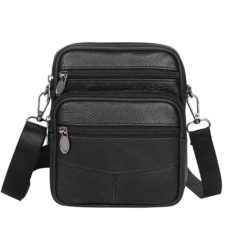 Men's Pretty Cowhide Leather Simple Computer Men's Waist Packs