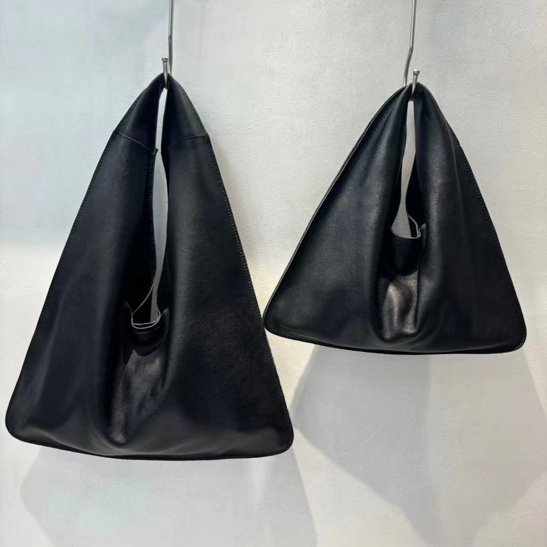 Women's Leather Triangle Minimalist Cloud Soft Handbags