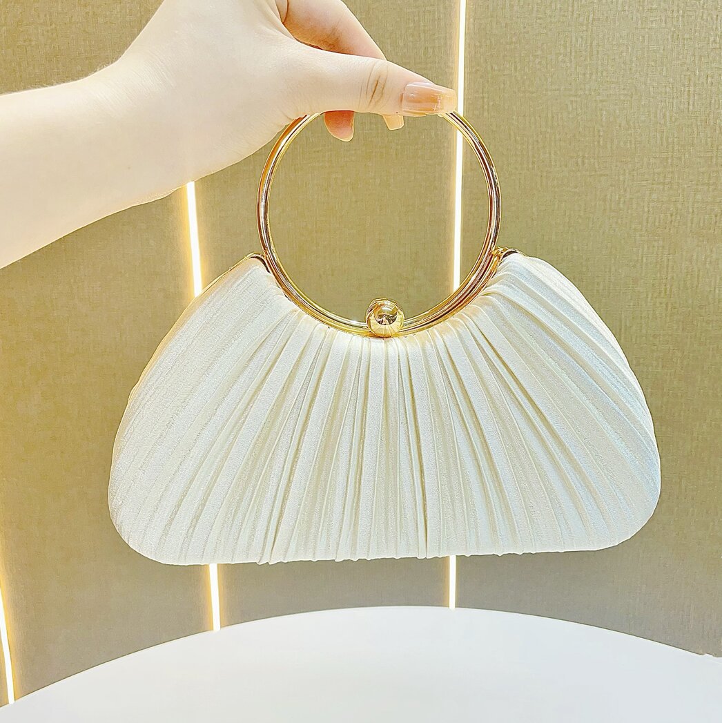 Elegant Hand Pleated Dinner Princess Banquet Evening Bags