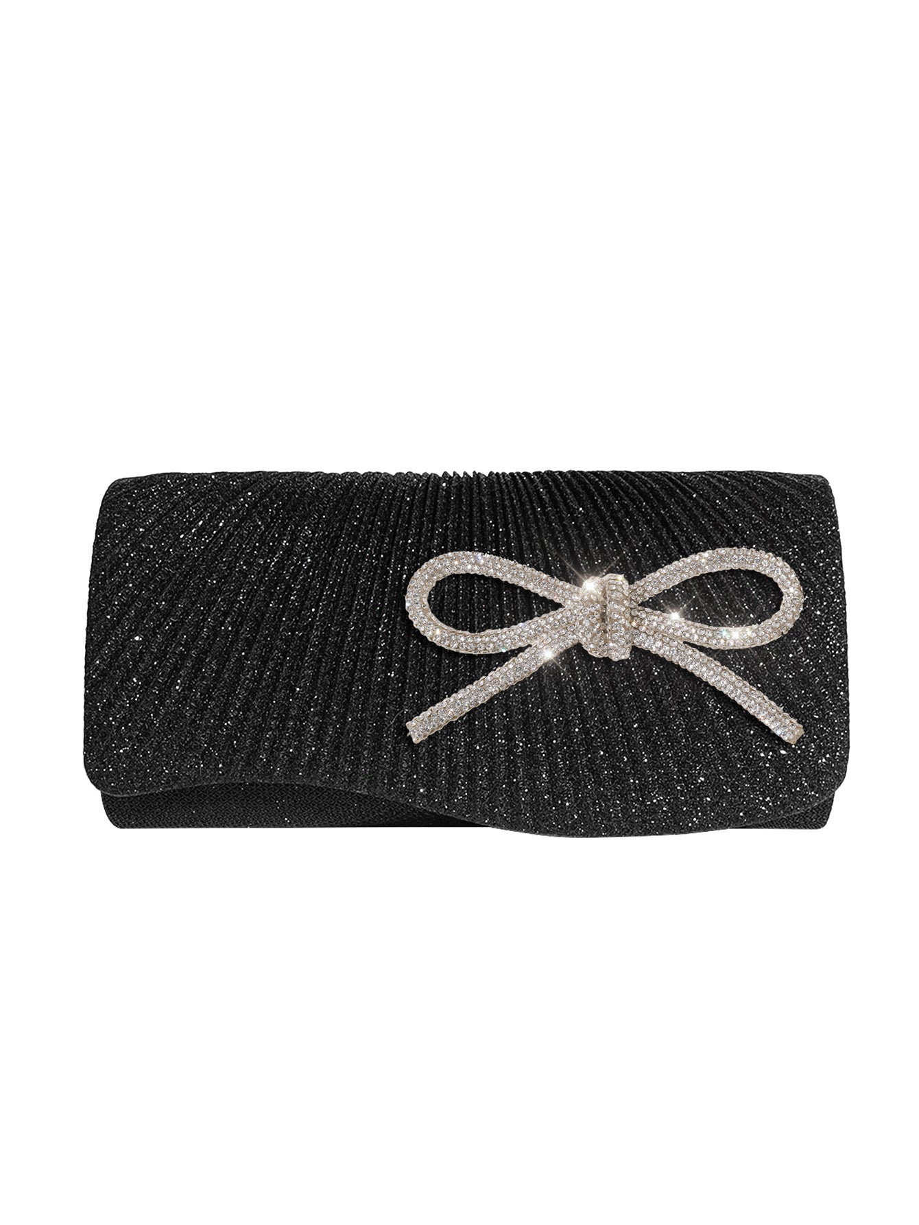 Mini Clutch Rhinestone Strip Bow Shiny Evening Bags
