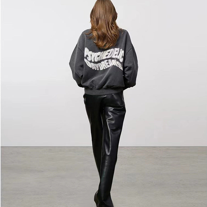 Women's North American Niche Deformation Word Printing Sweaters
