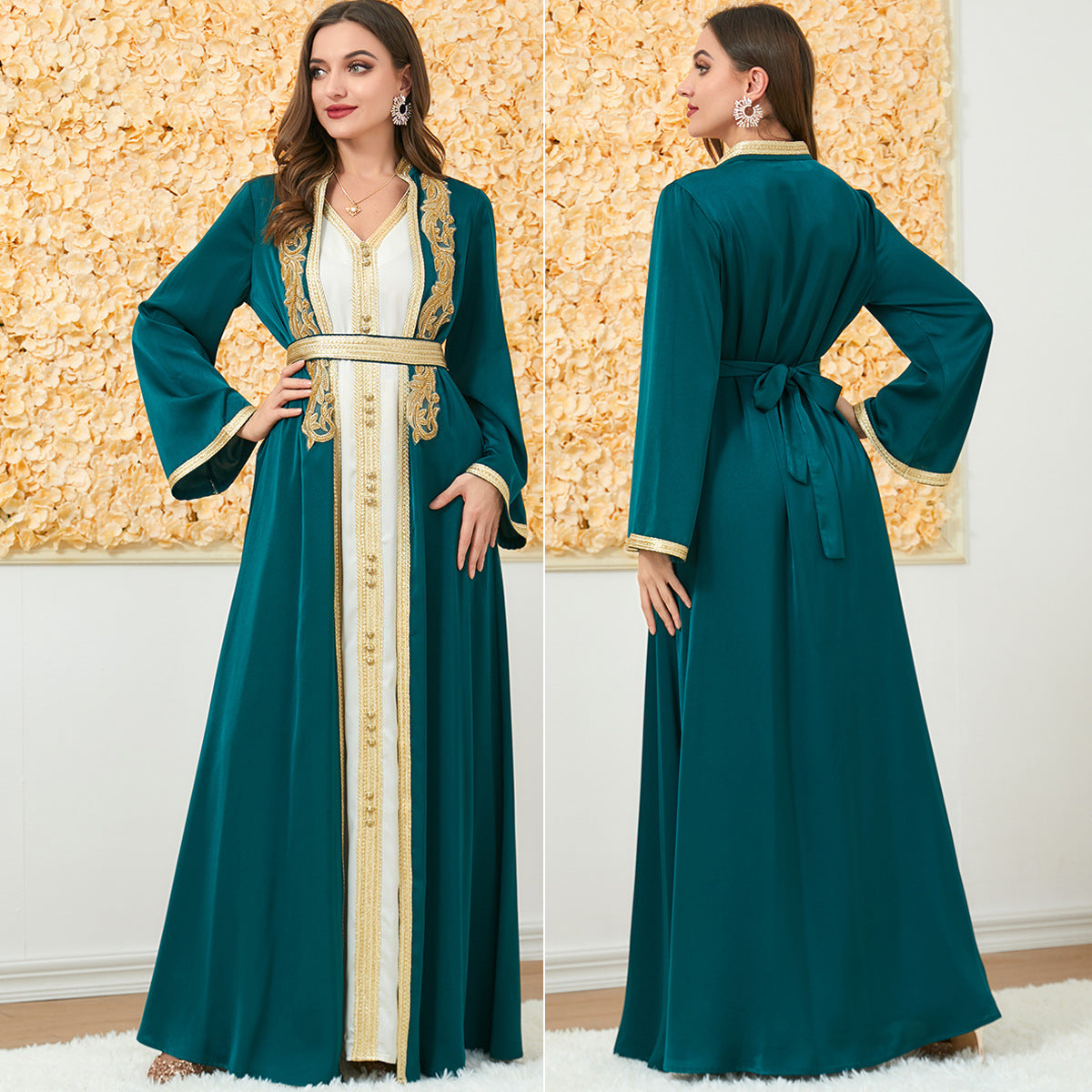 Women's Wear Two-piece Long Dress Long-sleeved Dresses