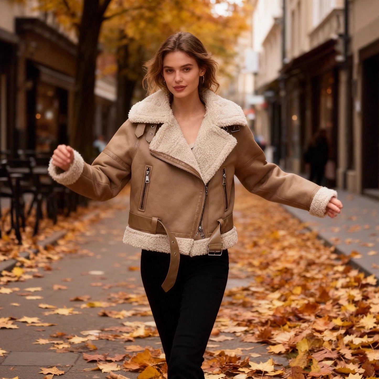 Women's Double-sided Fur Integrated Suede Fabric Coats