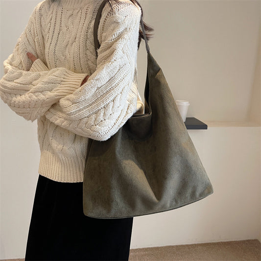 Retro Soft Suede Simple Versatile High Handbags