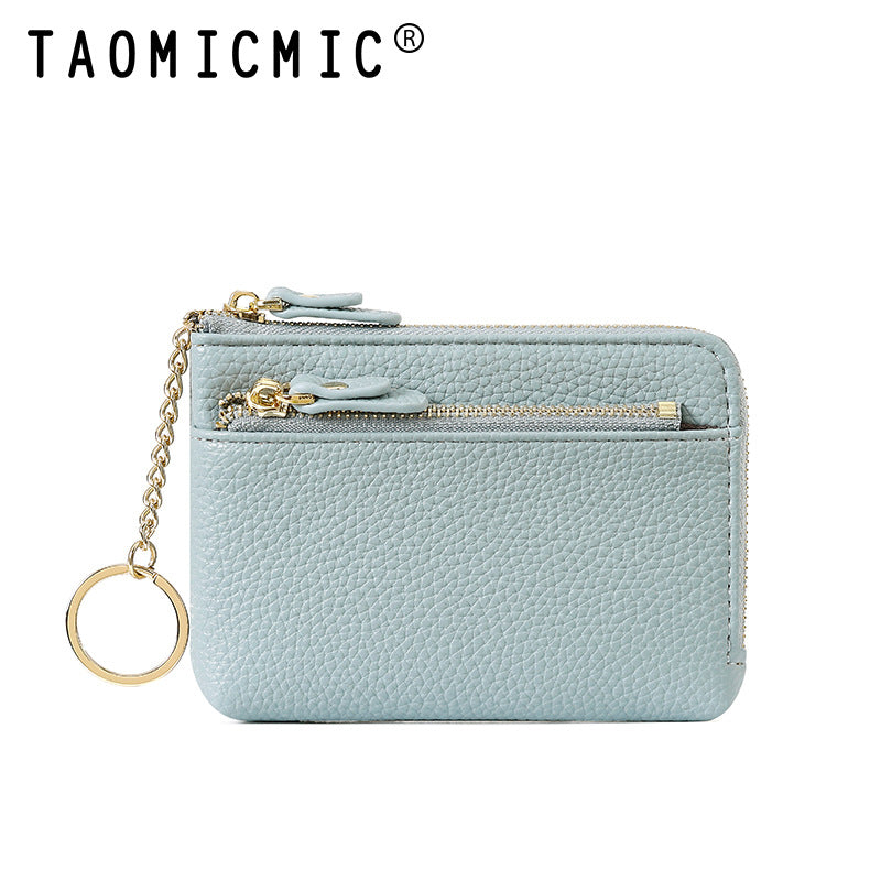 Women's Zipper Short Leather Carry-on Pendant Earphone Ladies Wallets