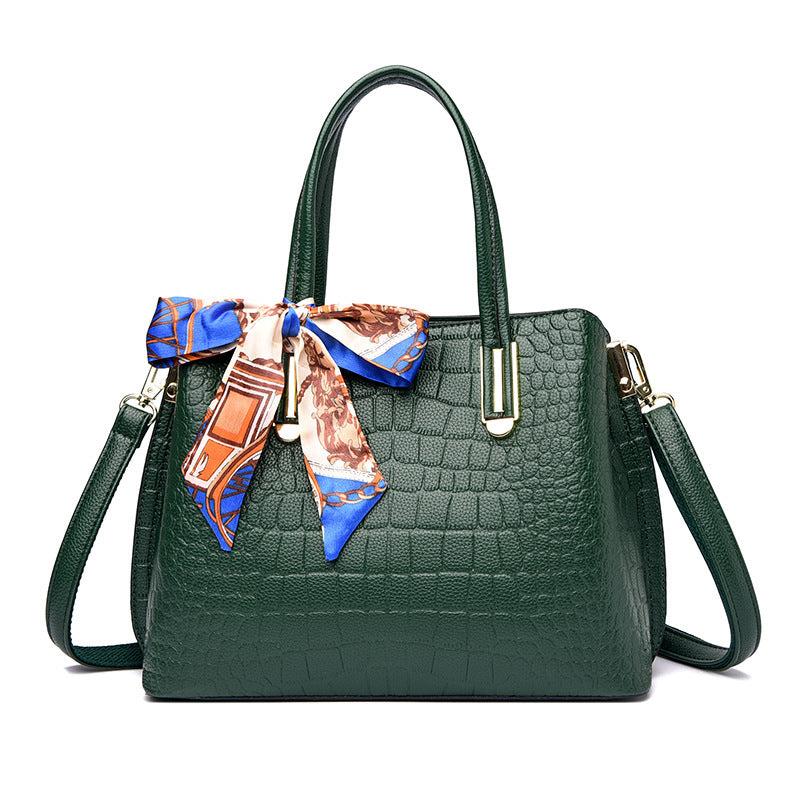 For Mom Fashionable Crocodile Pattern Large Handbags